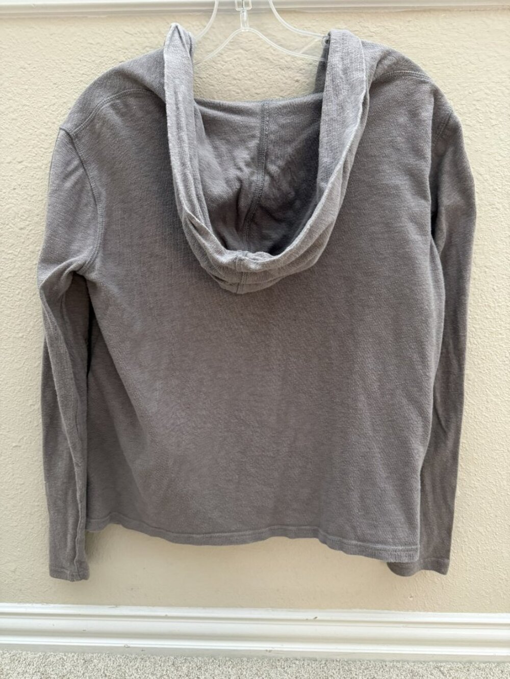 Banana Republic Heather Gray Jersey Knit Open-Front Hooded Cardigan - Picture 6 of 6
